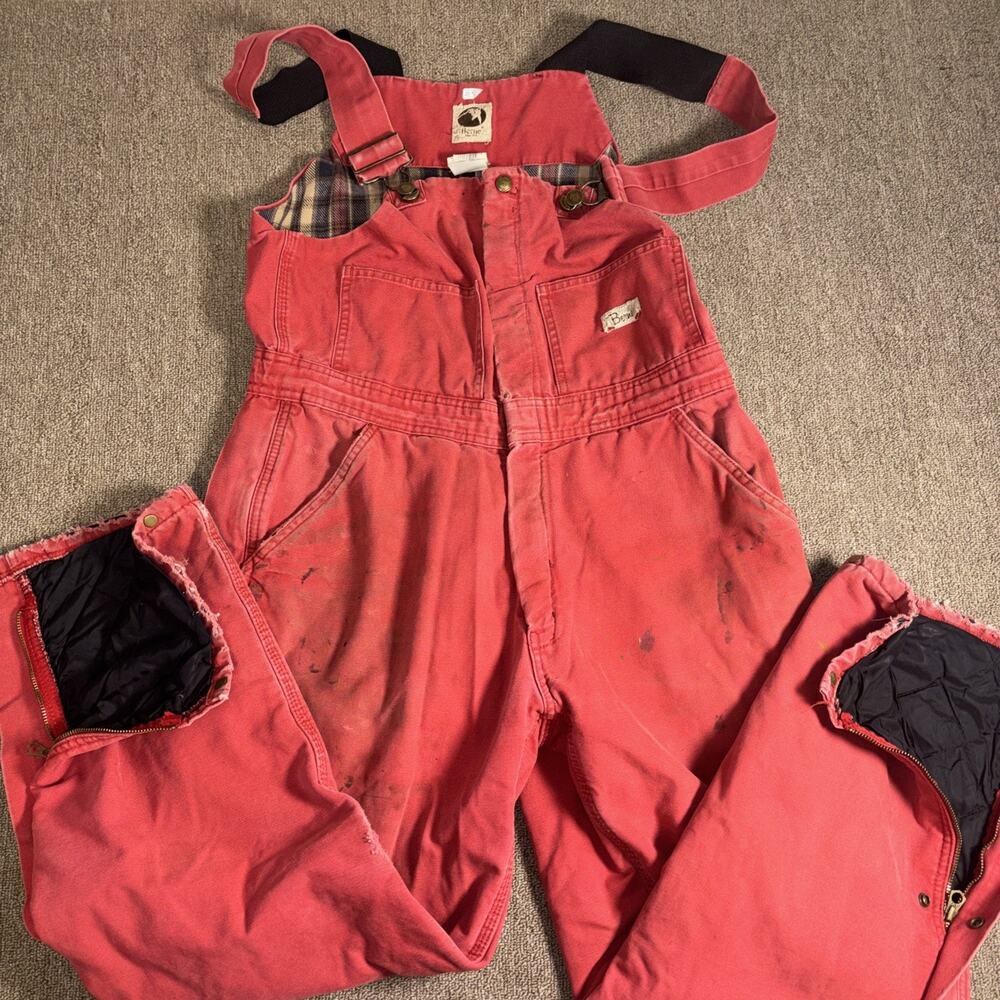 Vintage Berne Women’s Insulated Overalls Red Plaid Workwear WB515CR